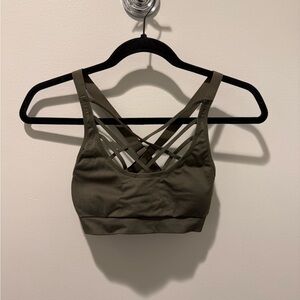 Victorias Secret Sport Olive Green Strappy Sports Bra with Adjustable Straps
